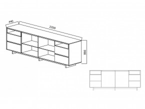 Комодино Moderno-2200 Ф6 в Верхней Салде - verhnyaya-salda.magazinmebel.ru | фото - изображение 4