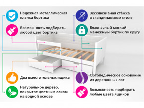 Кровать-тахта мягкая Svogen с ящиками и бортиком мятно-синий в Верхней Салде - verhnyaya-salda.magazinmebel.ru | фото - изображение 3