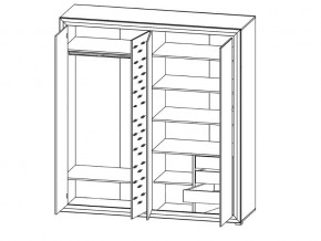 Шкаф B136-SZF4D Мальта сибирская лиственница в Верхней Салде - verhnyaya-salda.magazinmebel.ru | фото - изображение 2