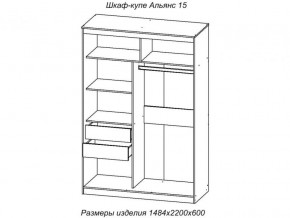 Шкаф-купе Альянс 15 комплект зеркал №2 в Верхней Салде - verhnyaya-salda.magazinmebel.ru | фото - изображение 2